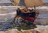 Joaquin Sorolla y Bastida Beaching the Boat (study) painting
